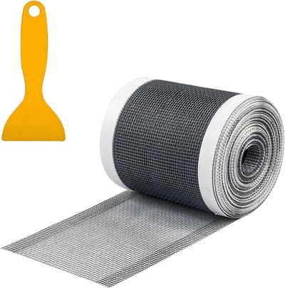 Haarzeef douche 9 cm x 10 m afvoer haarvanger doucheafvoer mesh afvoerzeef met plastic spatel huishoudelijke hulp voor badkamer, keuken