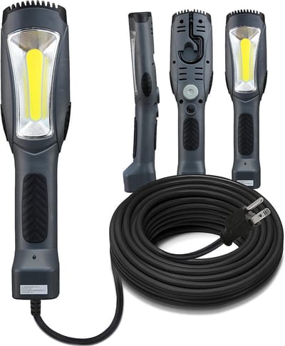 Heldere Draagbare LED Werklamp met Stopcontact en Magneet - 1200 Lumen Boogvormig Licht