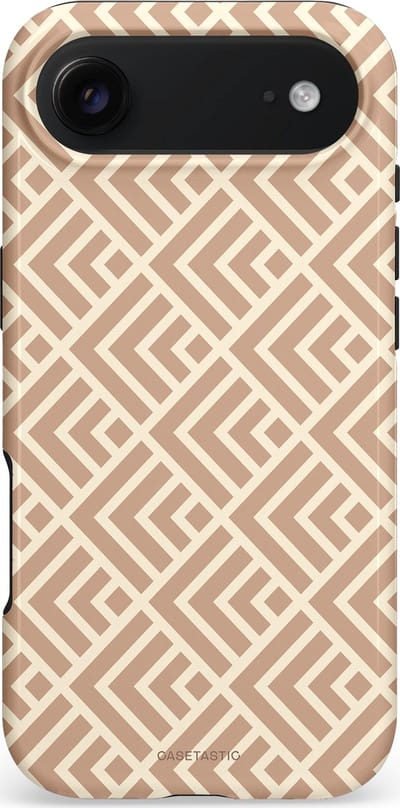 Casetastic hoesje geschikt voor Apple iPhone Air - MagSafe - Dubbellaagse bescherming - Abstract Zand Kunst - Fashion Case - Crème Perzik