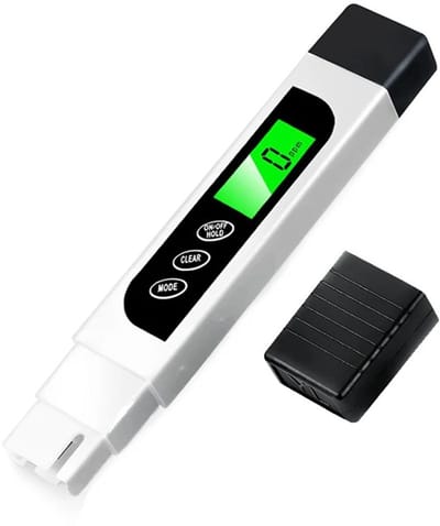 Cherrys Finds - Waterkwaliteitstester - Waterkwaliteit Tester Aquarium - Waterkwaliteit Tester Drinkwater - Hoge Nauwkeurigheid - 3 in 1 - TDS - EC - TEMP - Zwart en Wit