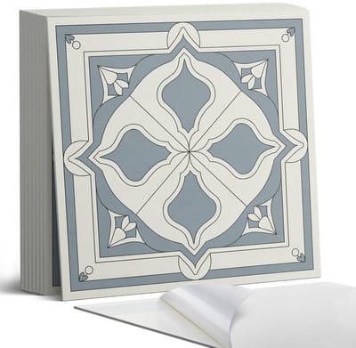 Coloray Plaktegels - Bloemenpatroon op tegels Portugese Tegels - 30 cm x 30 cm - Grijs Plaktegels - 9 stuks - Vierkant PVC Tegels - Plaktegels Keuken - Zelfklevende Vloertegels - Vinyl Tegels Zelfklevend - Zelfklevende Tegels