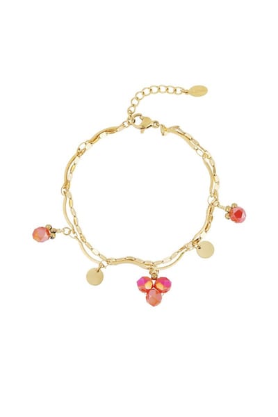 Blue beads Bracelet Rood