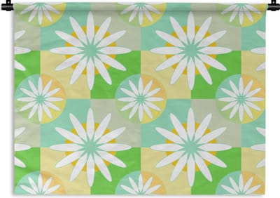 Wandkleed - Wanddoek - Bloemen - Zomer - Patronen - 120x90 cm - Wandtapijt