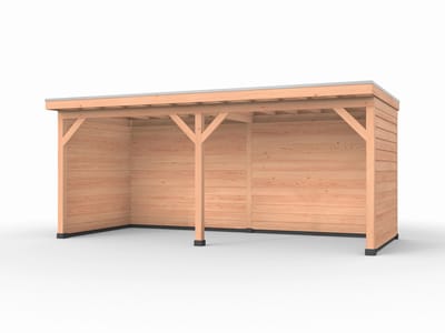 Douglas overkapping, 600 x 250, met achterwand en twee zijwanden, Westwood Comfort Plus