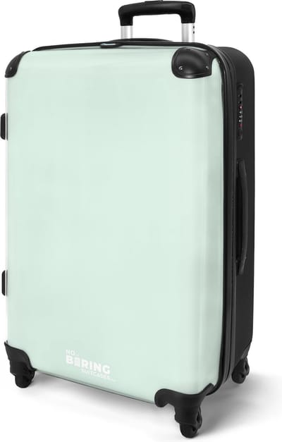 NoBoringSuitcases.com® - Koffer groot groen - Rolkoffer lichtgewicht mintgroen - Reiskoffer met 4 wielen - Grote trolley XL - Reistrolley ruimbagage - Bagagekoffer - 20 kg bagage