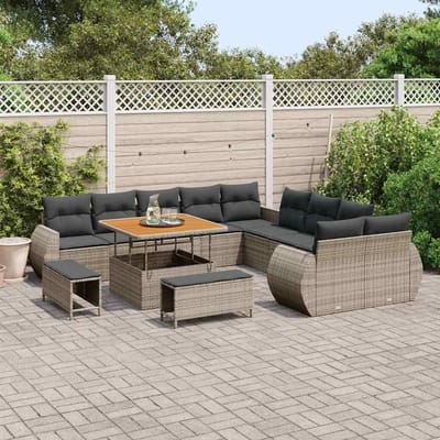 vidaXL - Tuinbank - Set - 13 - st - 13-Aantal - zitplaatsen - Grijs