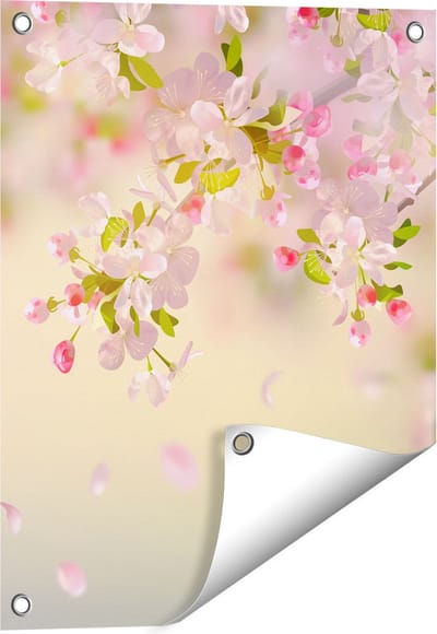 Gards Tuinposter Appelbloesem - Bloemen - 40x50 cm - Tuindoek - Tuindecoratie - Wanddecoratie buiten - Tuinschilderij