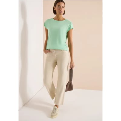 Shirt met korte mouwen en rimpels
