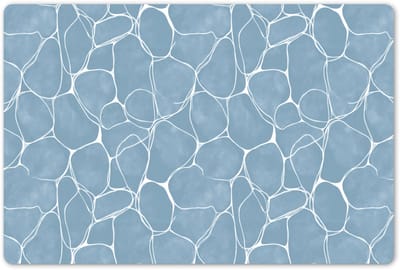 Placemats 45x30 cm - Placemat kunststof - 1 stuk - Organisch - Patroon - Blauw - Borden onderleggers - Decoratie voor op tafel - Keuken tafeldecoratie accessoires - Vinyl onderlegger - Tafelversiering
