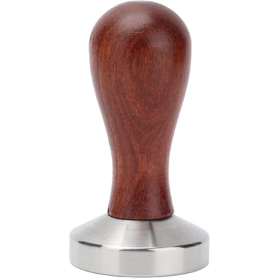 53mm Koffietamper met Houten Handvat Roestvrij Staal Koffiepoeder Hamer voor Restaurant brown