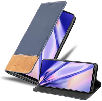Cadorabo Hoesje geschikt voor Samsung Galaxy A71 4G in DONKERBLAUW BRUIN - Beschermhoes met magnetische sluiting, standfunctie en kaartvakje Book Case Cover Etui