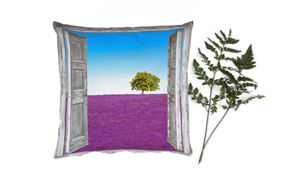 Sierkussens - Kussentjes Woonkamer - 40x40 cm - Bloemen - Lavendel - Doorkijk