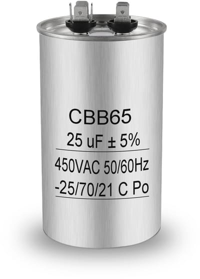25uF Motorcondensator voor Airconditioning en Koelkasten - 450V AC, Universele Start- en Bedrijfscondensator