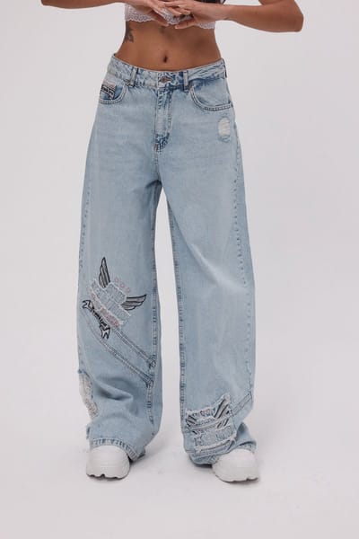 It's Basic - SUPER BAGGY MID RISE JEANS