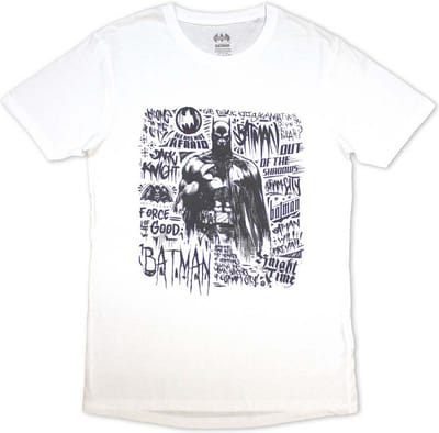 DC Comics Batman - Scribbler Heren T-shirt - S - Wit