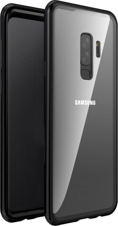 Hoesje voor Samsung Galaxy S9 - Zwart Magnetische hoes 360 bescherming Metaal voor / achter glasbestendig