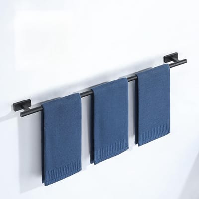 Dailygoods - Mooche Handdoekhouder Zwart 304 Roestvrij Staal Handdoekstandaard Wandmontage Handdoekhouder Gastendoekjeshouder Badkamer Set Bad Handdoek Houder Wand voor Badkamer Keuken（80cm）