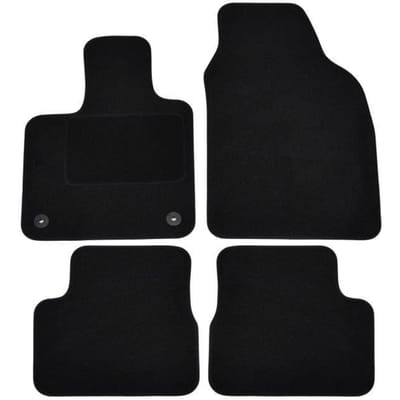 Tapis de sol - Fiat - 500e - Velours noir - 4 pièces - Antidérapant - Sur mesure