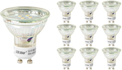 LED line LED Spot GU10 - 1W (vervangt 6W) - 80lm - Ø50mm - 230V - Energiezuinig - 10 stuks