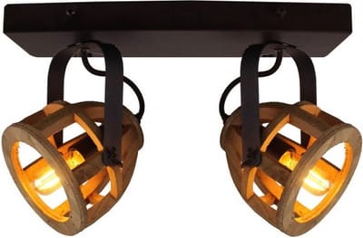 Brilliant Plafondspot Matrix Wood Hout 2xe14