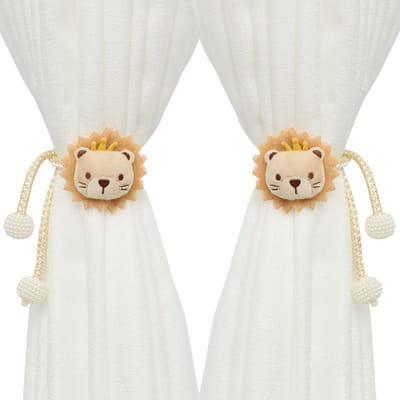 Dailygoods- Gordijnhouder 2 Stuks - Cartoon Pluche - Gordijnclips - Decoratie - Schattige Gordijnhouders - Muurbevestiging Zonder Boren