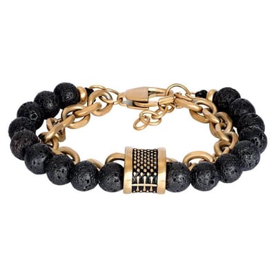 iXXXi Men Armband Kane Mat Goud / Zwart
