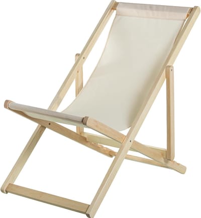 Inklapbare hangmat - Houten relaxstoel - Buiten ontspannen - Vier verstelbare posities - 885 x 72 x 1025 cm - Beige