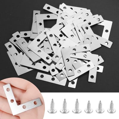 SnelShoppen - Set van 40 metalen hoekbeugels 38x38mm - L-vormige hoekverbinder - 90° hoekverbinder met schroeven - Voor meubels, tafels, kasten en sto
