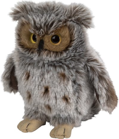 Nature Planet Pluche Oehoe uil knuffeldier - 18 cm - Vogels/uilen Knuffels