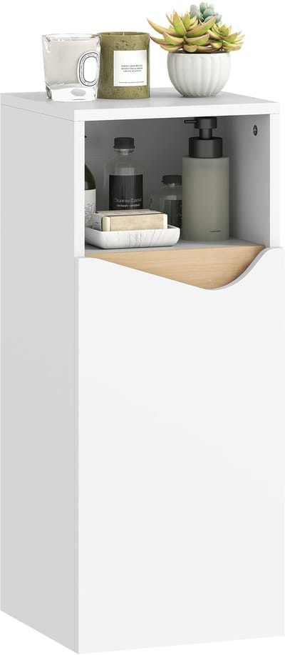 Homcom Badkamerkast Staand-Spaanplaat-30L x 30B x 71,5H cm-Wit