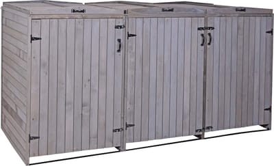 XL 3/6-persoons afvalbox MCW-H74, afvalbox, uitbreidbaar 126x238x98cm hout MVG ~ antracietgrijs
