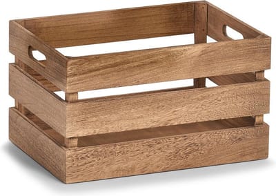 Zeller Houten kratjes stapelbaar - 35 x 25 x 20 cm (M) - Stapelbaar