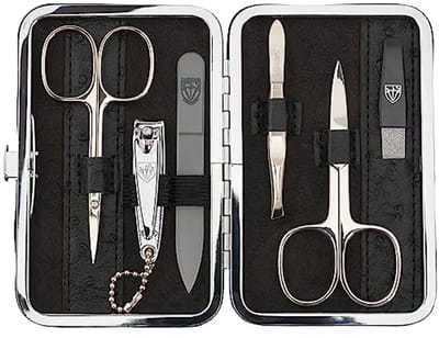 Manicureset 6-delig met glasvijl en hoogwaardige nagelverzorgingsinstrumenten