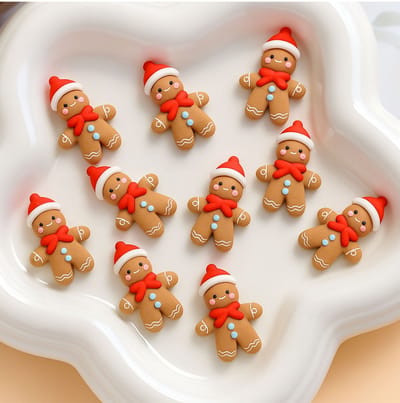 FSW-Products – 10x Kerstdecoratie Gemberman Koekjes – Mini (28x20 mm) – Gingerbread Man Ornament – Kerstversiering