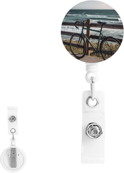 Badgehouder met Clip - Kaarthouder Reel - Identificatie Tonen - 360 Graden Draaibaar - 58 cm Uittrekbaar - Wit