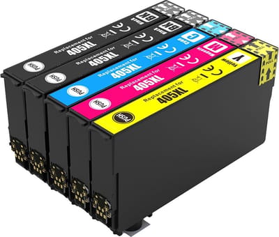 Inktcartridge Geschikt voor Epson 405XL / 405 - Multipack van 5 stuks - Met Chip - Geschikt voor Printers: Epson WorkForce Pro WF-3820 DWF - WF-3825 DWF - WF-4820 DWF - WF-4825 DWF - WF-4830 DTWF - WF-7830 DTWF - WF-7835 DTWF - WF-7840 DTWF