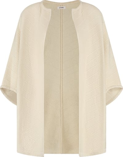 Yumeko kimono vest gebreid katoen warm wit