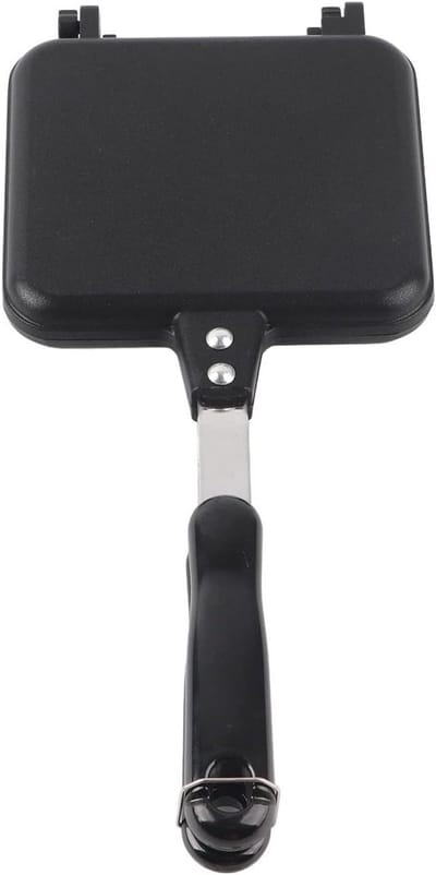 Dubbelzijdige Koekenpan - Sandwich Maker - Ontbijt Maken - Non-stick Coating - 35 x 15 cm - Zwart