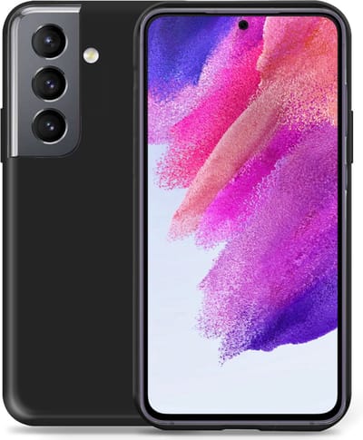 Hoesje geschikt voor Samsung S21 FE - Suède Back Cover Case Zwart