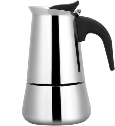 JHUBERS- Moka Koffiezetapparaat - Draagbaar - Roestvrij Staal - Ergonomische Greep - Inhoud 100/200/300/450 ml - Brede Bodem