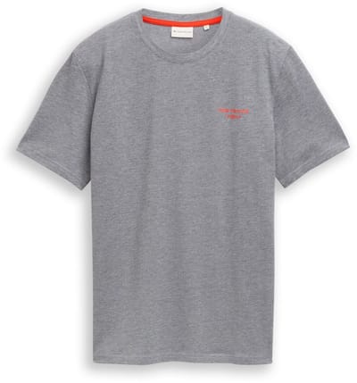 Tom Tailor - Piqué T-shirt in gemêleerde look - Maat S - sky captain blue
