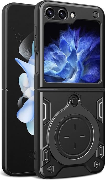 Hoesje geschikt voor Samsung Galaxy Z Flip 7 FE / Z Flip 6 - Techsuit CamGuard Pro Back Cover - Zwart