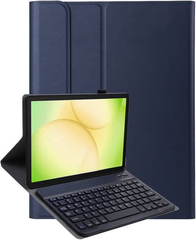 Hoesje - Geschikt voor Samsung Galaxy Tab A11 Plus - Toetsenbord Case - Keyboard Book Cover - Hoes - Donkerblauw