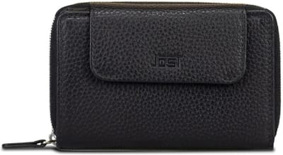 JOST Leren portemonnee Vika Zip Wallet Black zwart