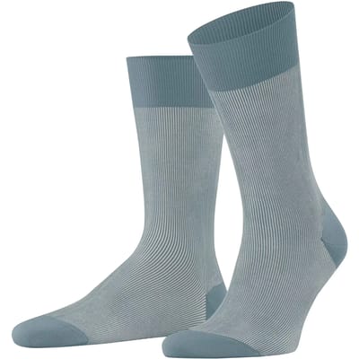 FALKE Fine Shadow gedessineerd katoen sokken heren blauw - maat 45-46