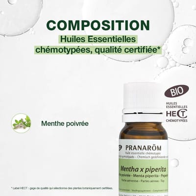 Pranarôm Essentiële Olie Pepermunt Bio | Spijsvertering & Tonus 10 Etherische olie