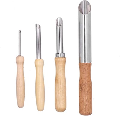Klei Gatensnijders - Aardewerk Punch Tool - Beeldhouwen en Vormgeven - Ergonomisch Houten Handvat - 4 Maten Set - Niet gespecificeerd