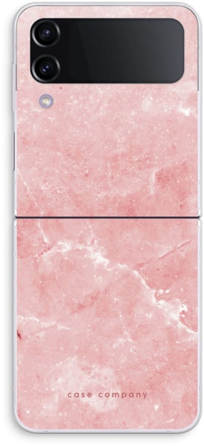 Case Company® - Hoesje geschikt voor Samsung Galaxy Z Flip4 hoesje - Roze marmer - Soft Cover Telefoonhoesje - Bescherming aan alle Kanten en Schermrand