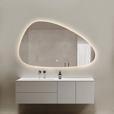 Badkamerspiegel FENOMÉ Florence Organisch LED Verlichting Condensvrij 60x100cm met verwarming