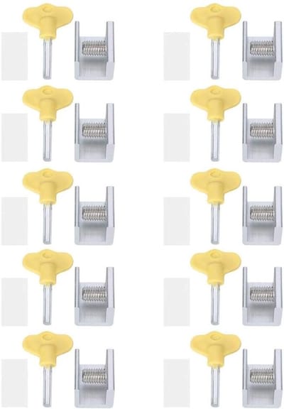 Veilige Raamsluiting voor Schuiframen - Set van 10, Inclusief Sleutels, Ideaal voor Thuisgebruik en Beveiliging